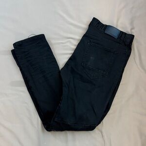 Smoke Rise Black Moto Jeans Men’s 38x34 | Distressed Biker Denim